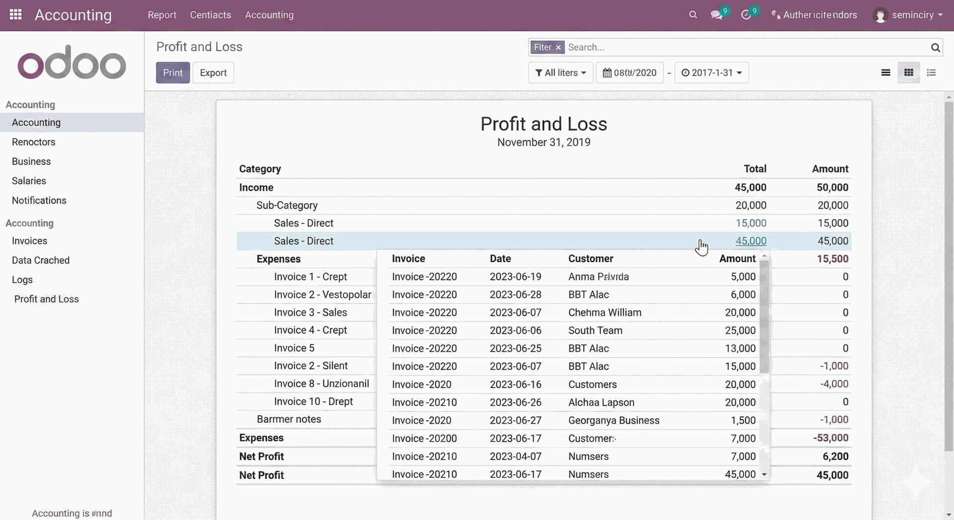 Dynamic Reporting with Drill-Down